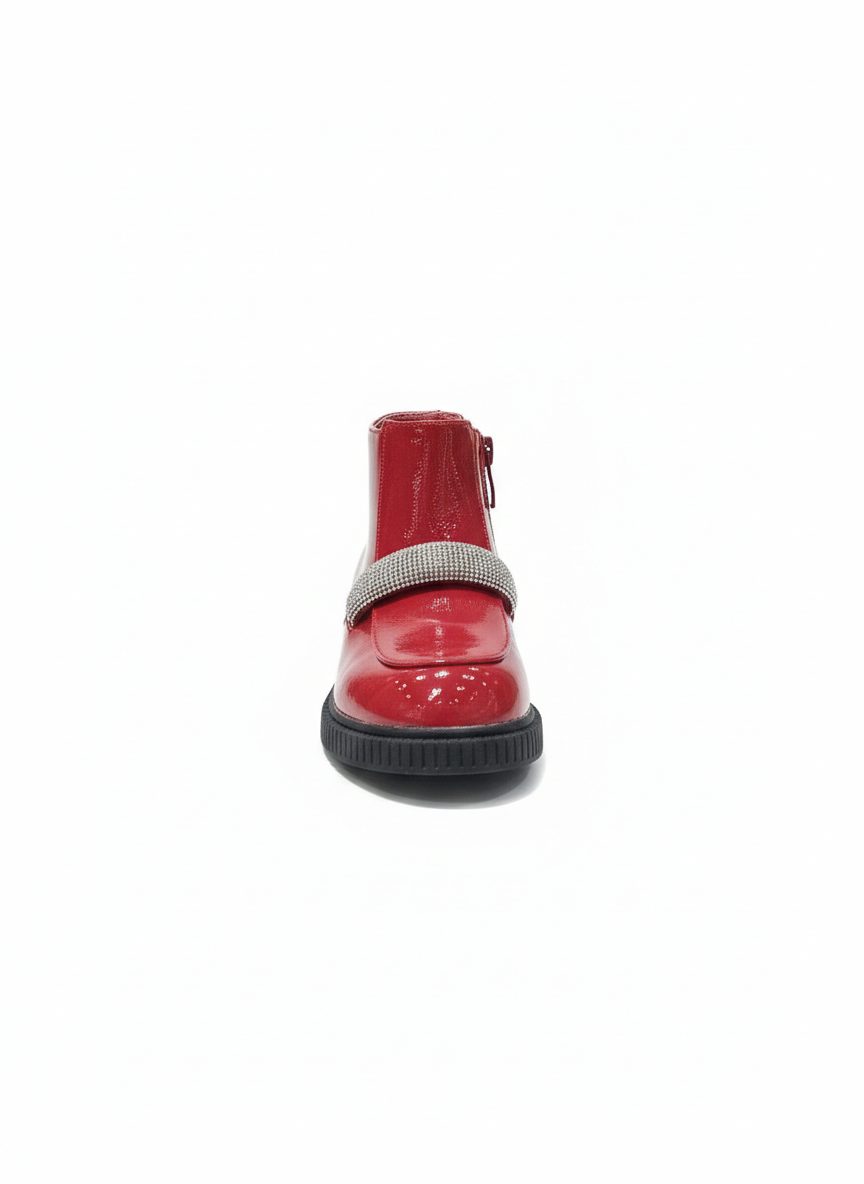 Red Patent Ankle Boots