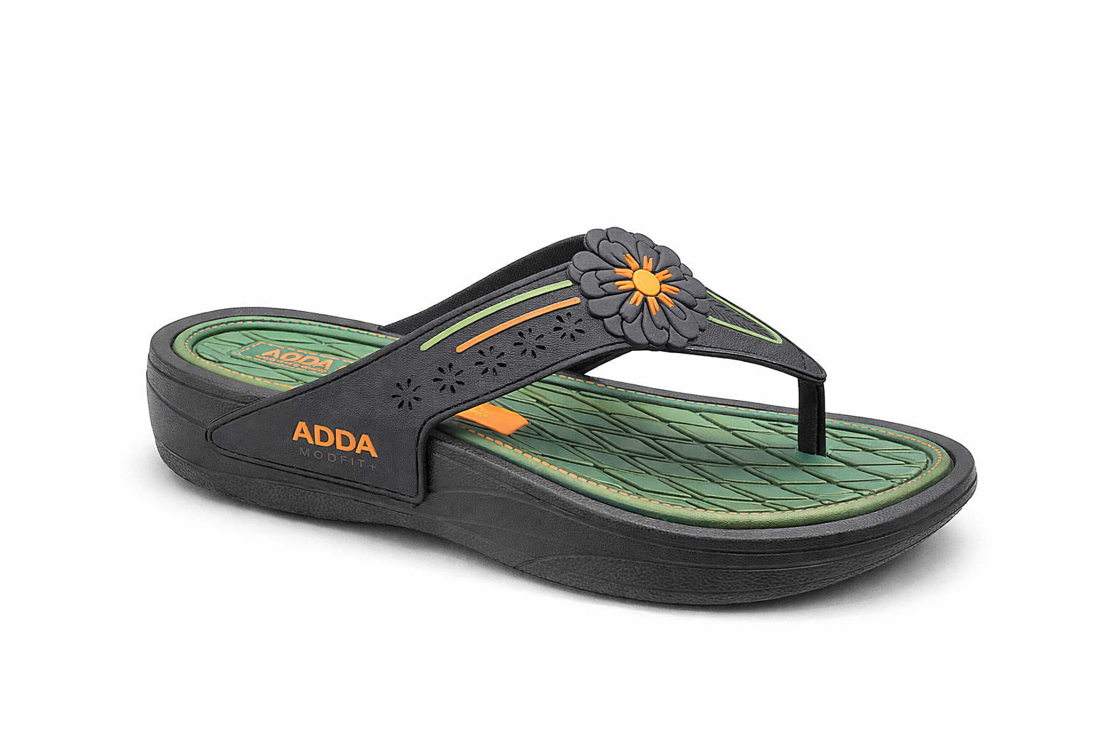 ADDA Women Flower Design Comfort Flip-Flops – Brown