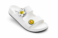 Cute White Emoji & Daisy Women Comfort Slide Sandals