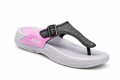 ADDA Women’s Comfort Flip Flops with Glitter Strap & Adjustable Buckle – Grey & Pink