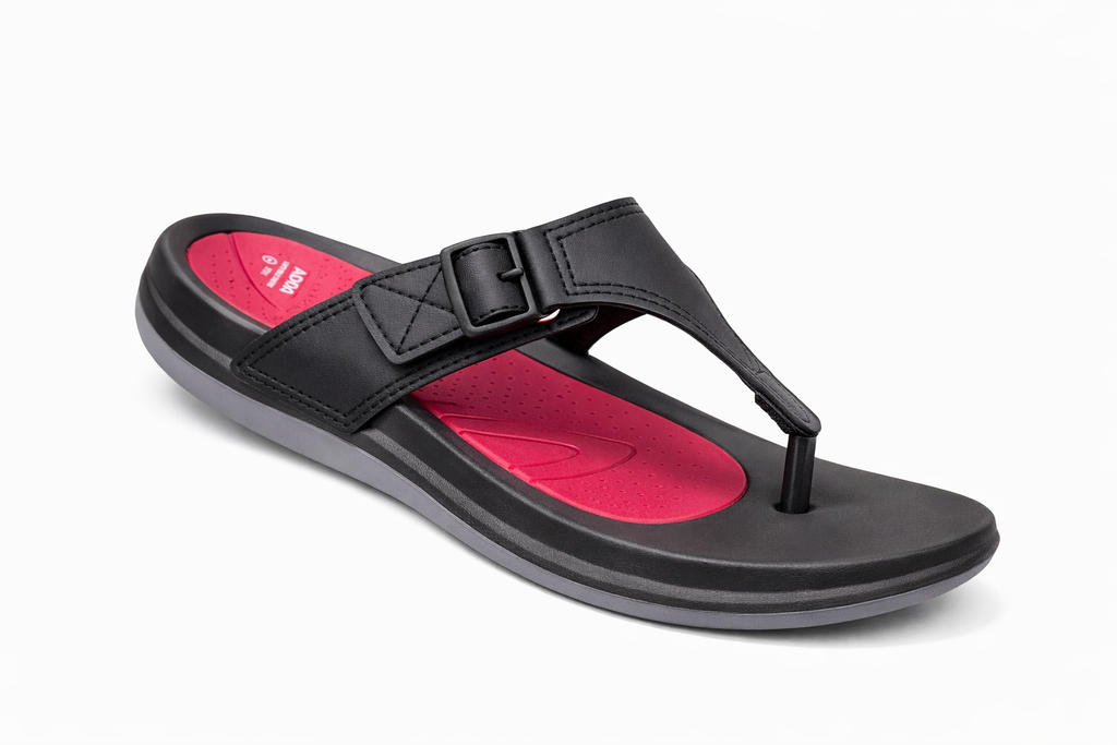 Women’s Adjustable Buckle Toe-Post Sandals – Lightweight Comfortable Casual Flip Flops