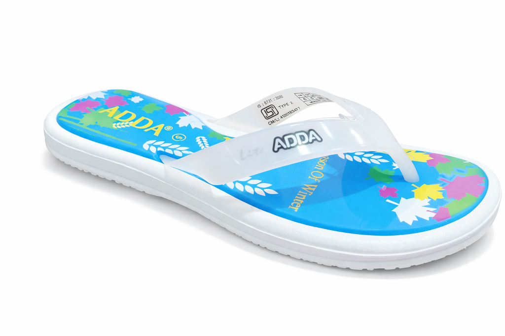 ADDA Women’s Comfortable Flip-Flops – Lightweight Casual Daily Wear Slippers with Stylish Printed Sole and Soft Strap