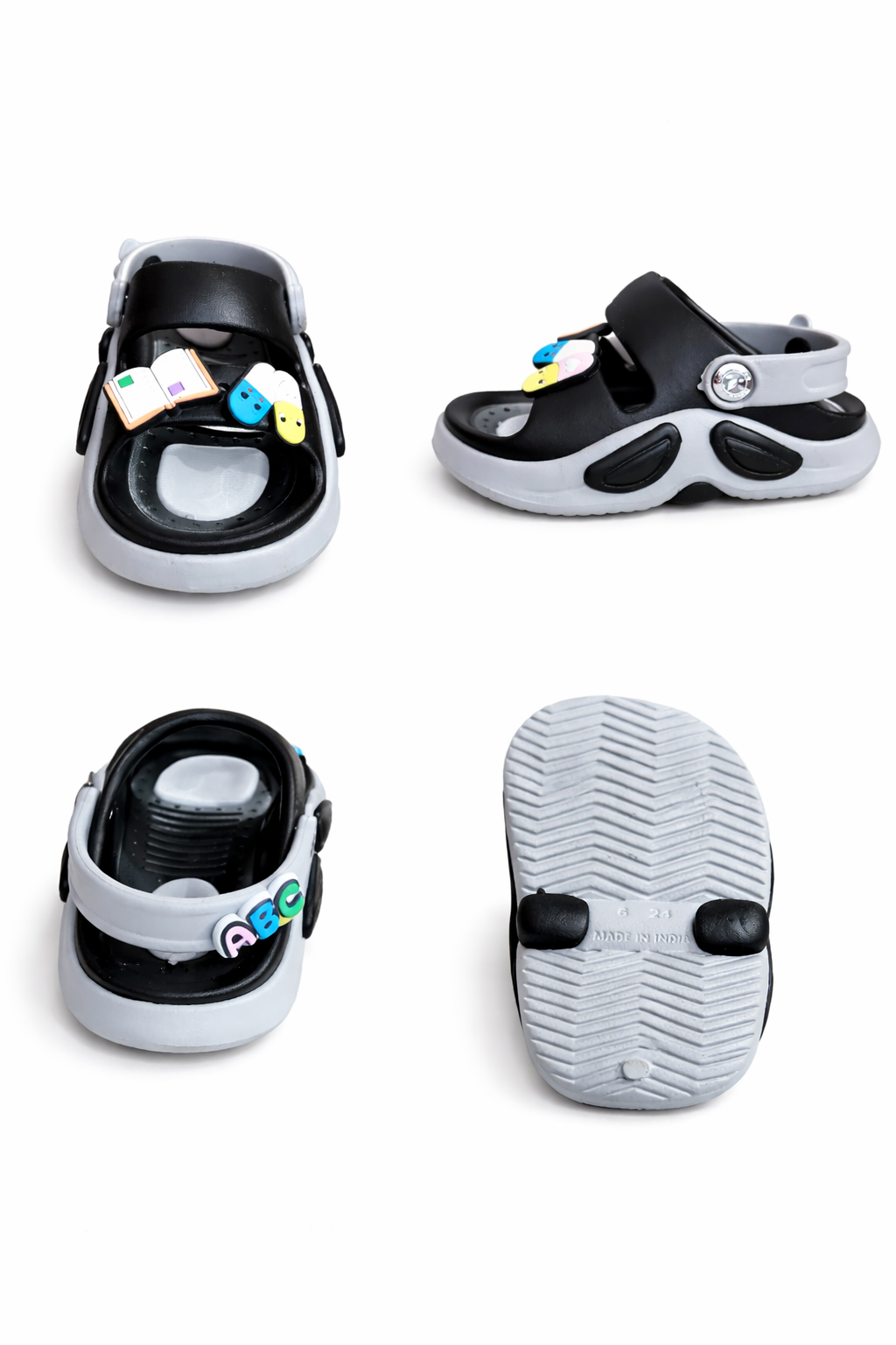 Kids Cartoon Charm Sandals – Soft Lightweight Anti-Slip Baby Clogs