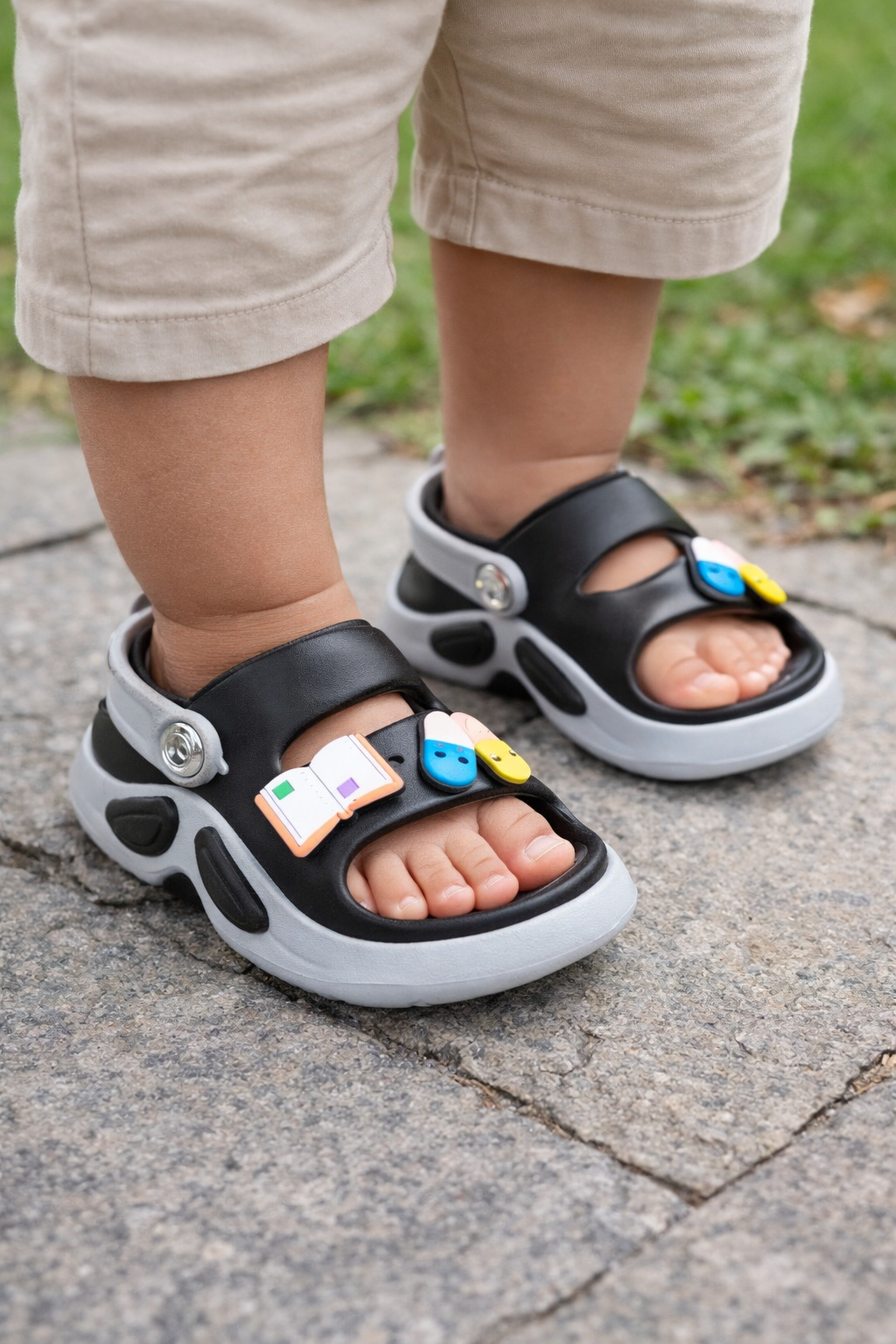 Kids Cartoon Charm Sandals – Soft Lightweight Anti-Slip Baby Clogs