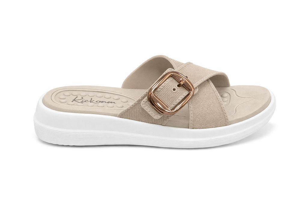 Women’s Black Casual Comfort Slide Sandal | Adjustable Buckle | Lightweight Sole