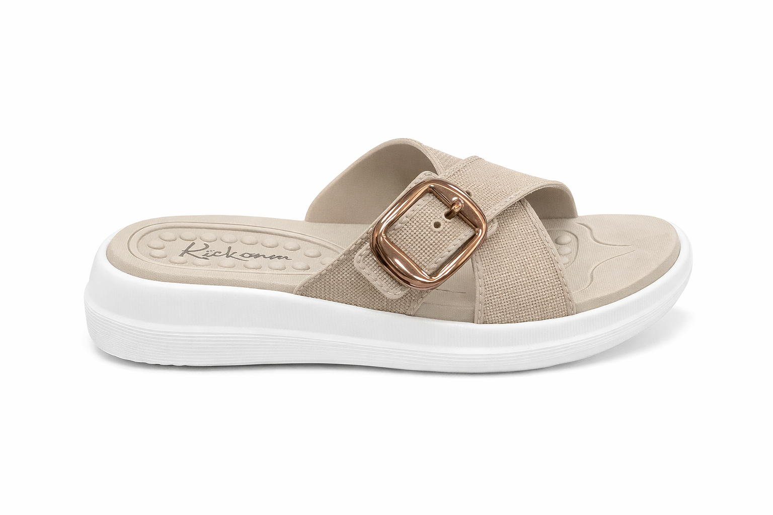Women’s Black Casual Comfort Slide Sandal | Adjustable Buckle | Lightweight Sole