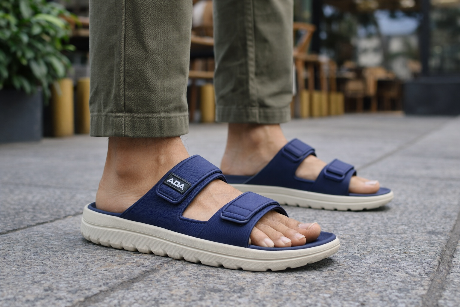 Men’s Lightweight Olive Comfort Slide Sandals
