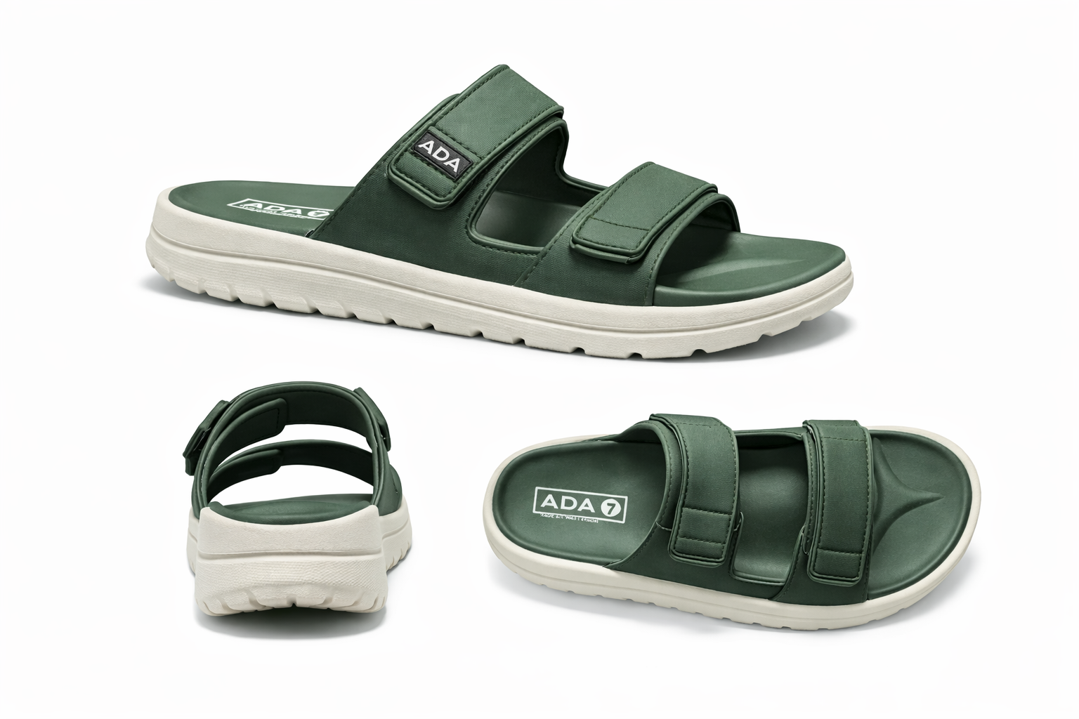 Men’s Lightweight Olive Comfort Slide Sandals