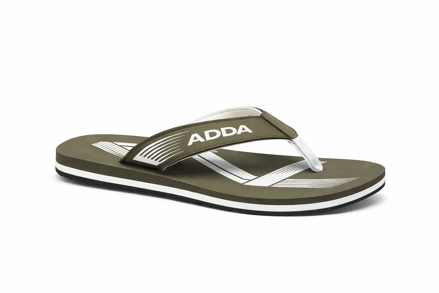 ADDA Men’s Olive Green Flip-Flops | Lightweight Comfortable Casual Slippers for Daily Wear