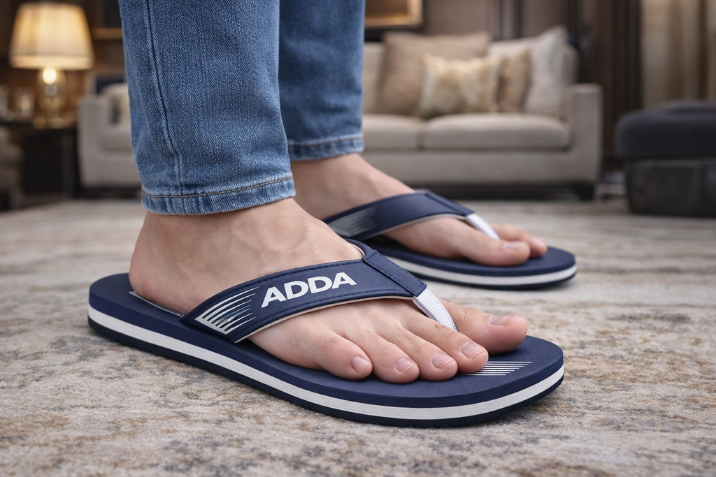 ADDA Men’s Olive Green Flip-Flops | Lightweight Comfortable Casual Slippers for Daily Wear