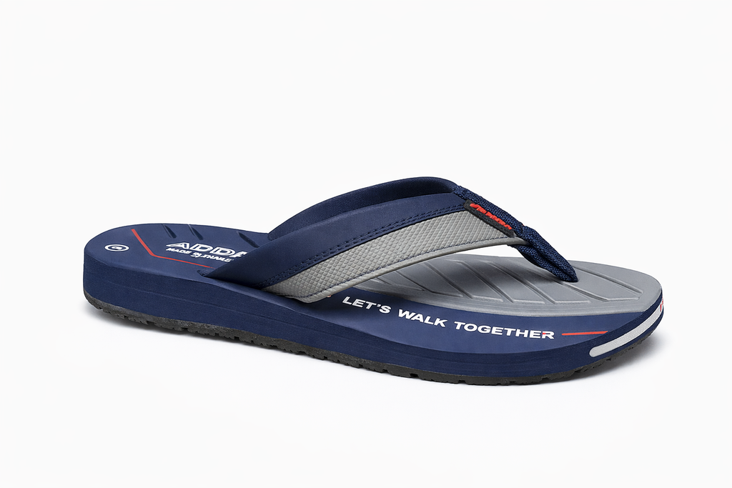 ADDA Men’s Navy Blue & Grey Flip-Flops | Lightweight Comfortable Casual Slippers for Daily Wear