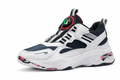 Kids Sport Sneakers with Dial Lock Lacing – White & Navy
