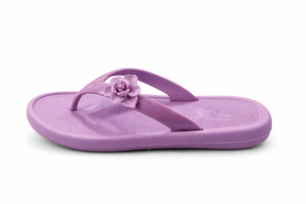 Women’s Brown Floral Flip Flops – Lightweight Comfortable Casual Slipper