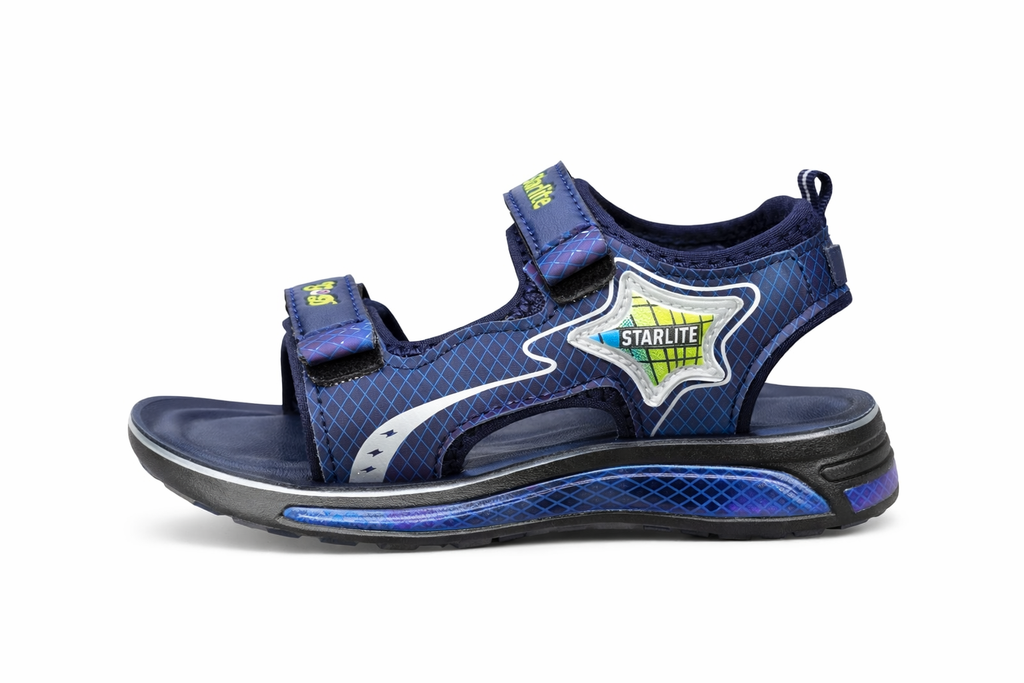 Starlite Kids Navy Blue Sports Sandals – Lightweight Velcro Strap Outdoor Sandals
