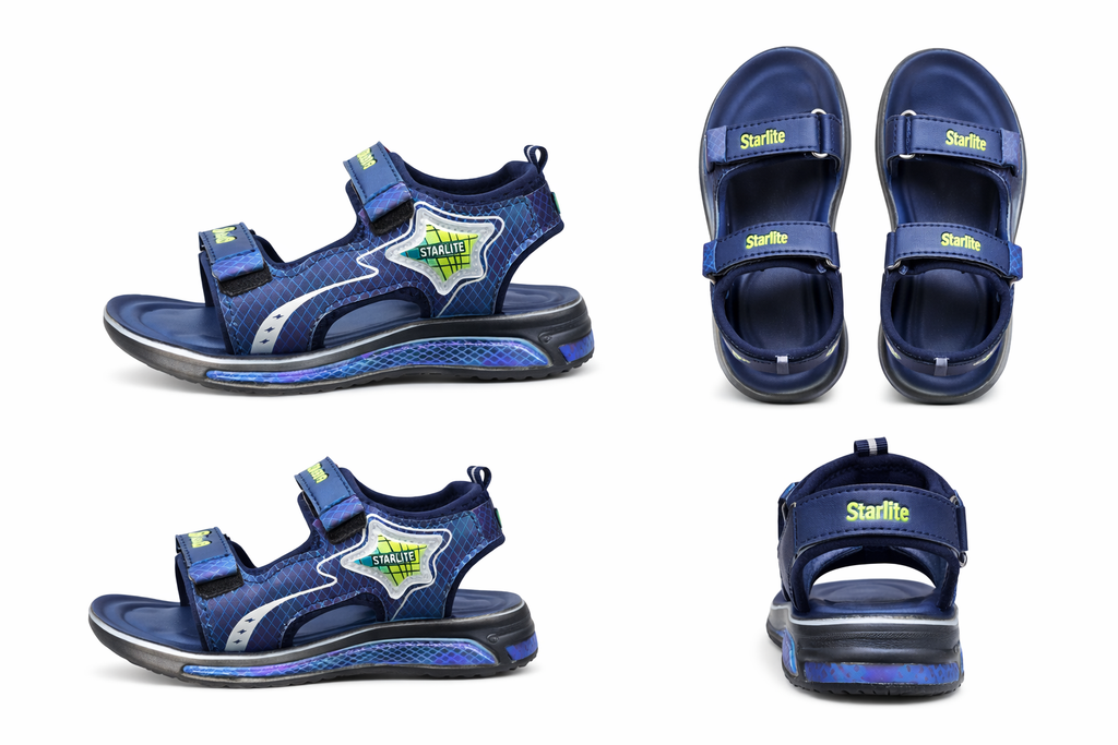 Starlite Kids Navy Blue Sports Sandals – Lightweight Velcro Strap Outdoor Sandals