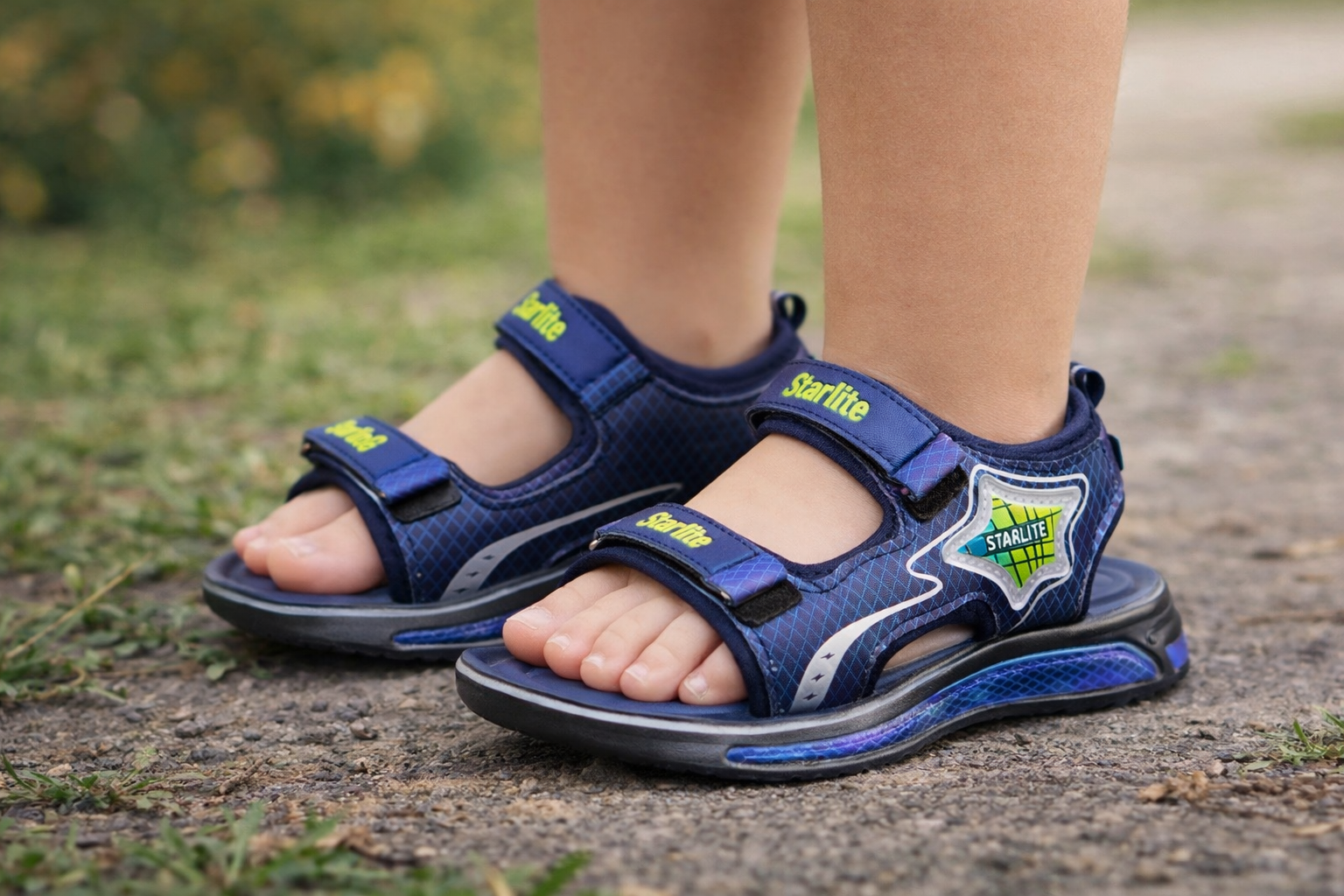 Starlite Kids Navy Blue Sports Sandals – Lightweight Velcro Strap Outdoor Sandals