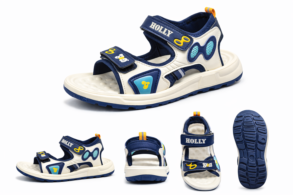 Kids Sport Sandals – Navy Blue Comfortable Outdoor Play Sandal with Adjustable Velcro Straps