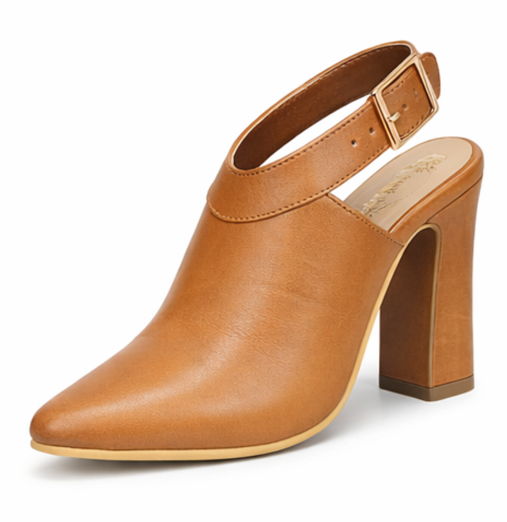 Elegant Black Block Heel Mule