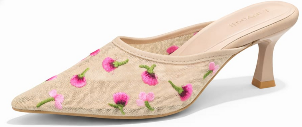 Elegant Floral Embroidered Heels