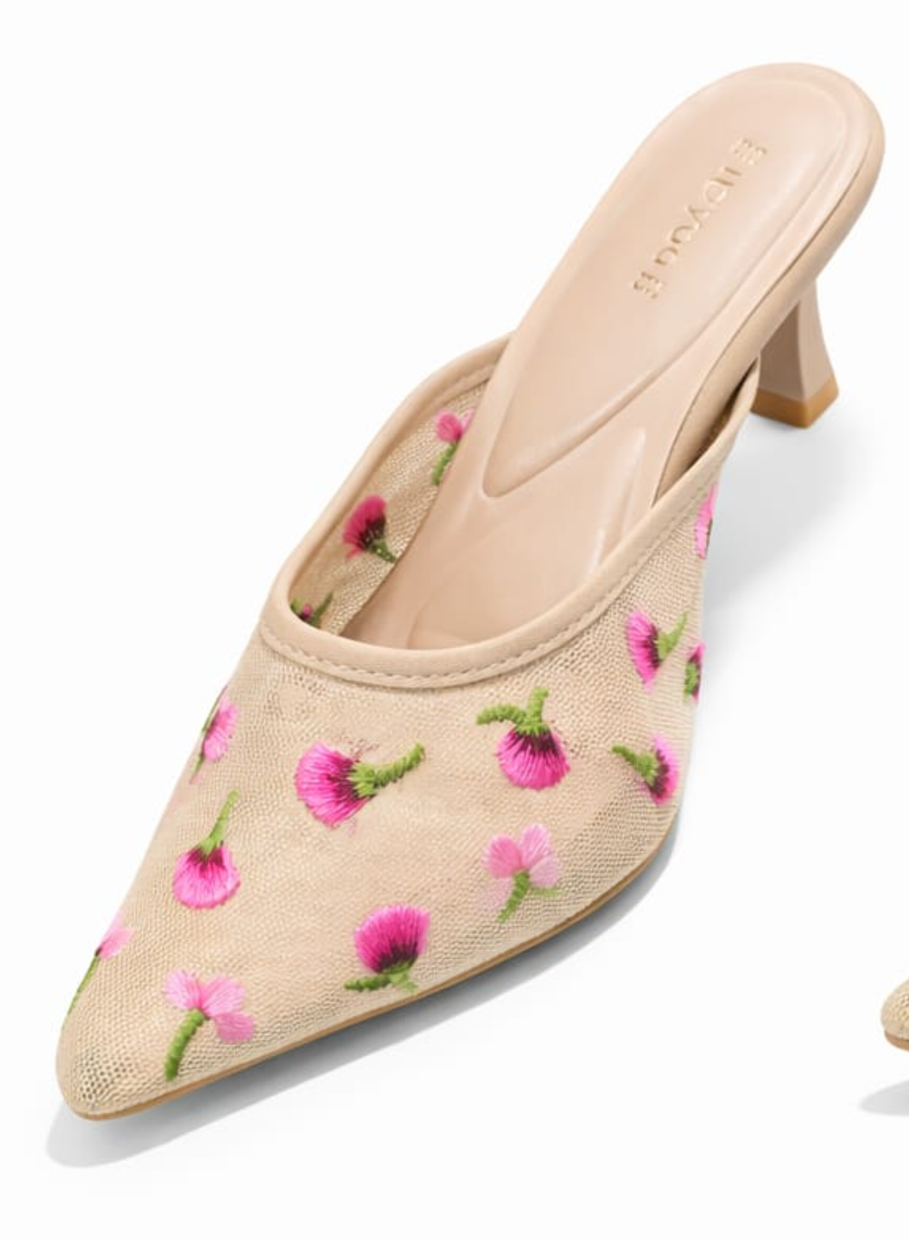 Elegant Floral Embroidered Heels