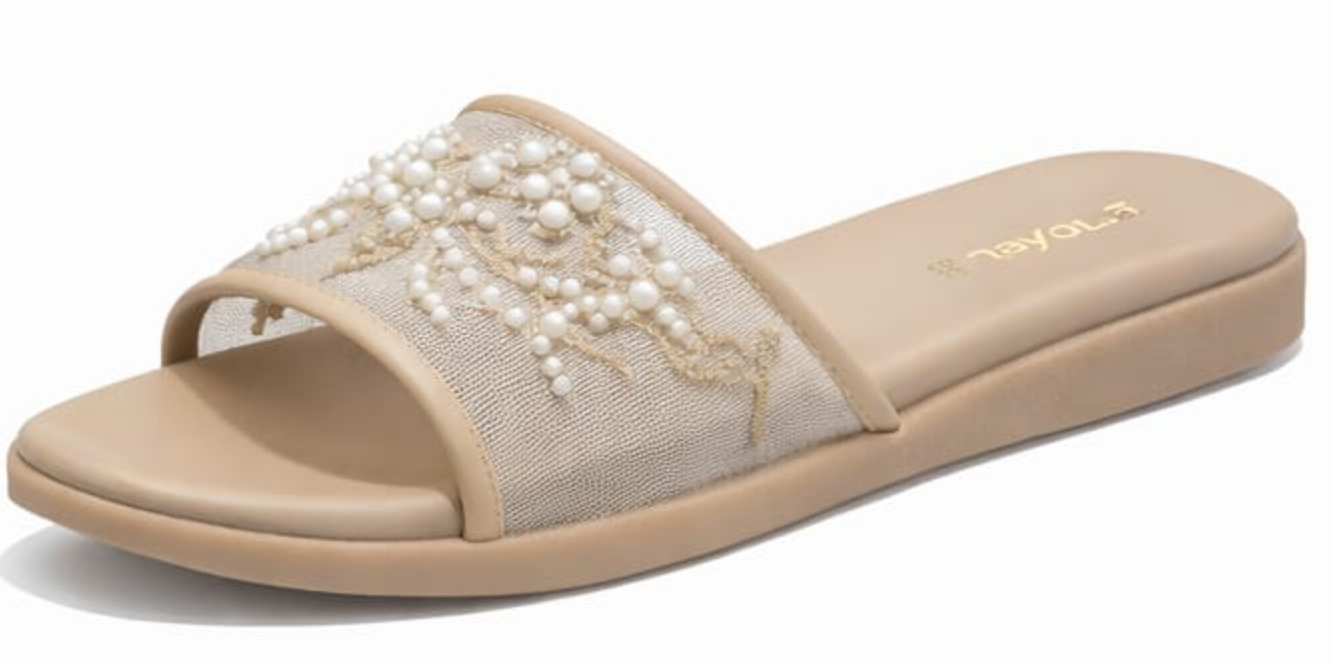 Elegant Embellished Slide Sandals