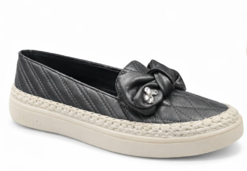 Women’s Quilted Bow Detail Slip-On Platform Shoes