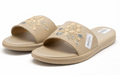 Beige Crystal Bloom Comfort Slides