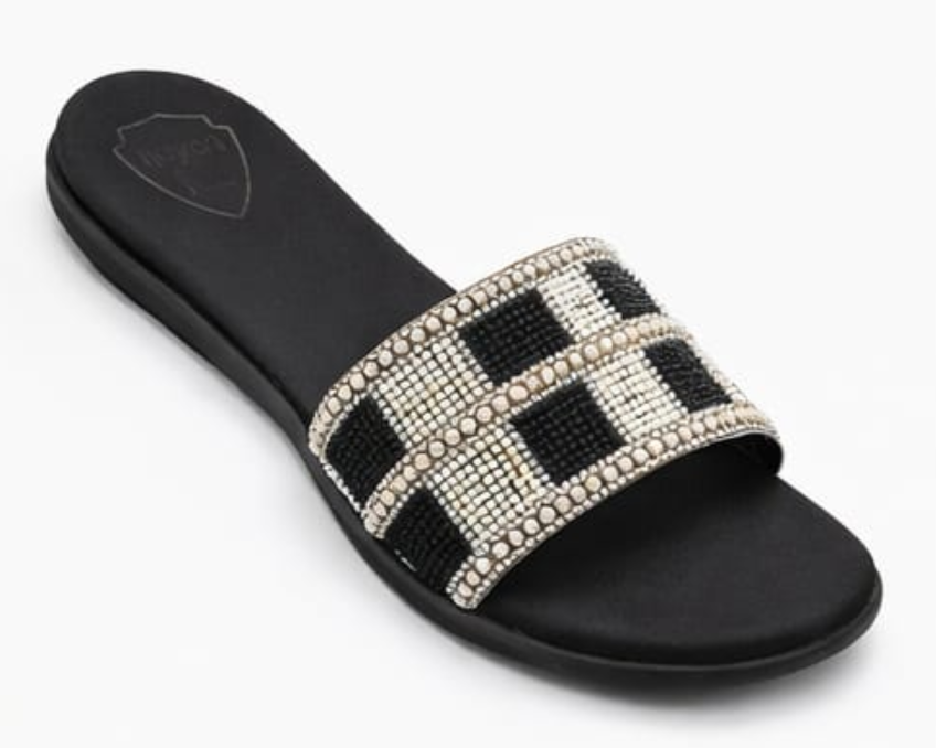 Pearl Luxe Check Slides