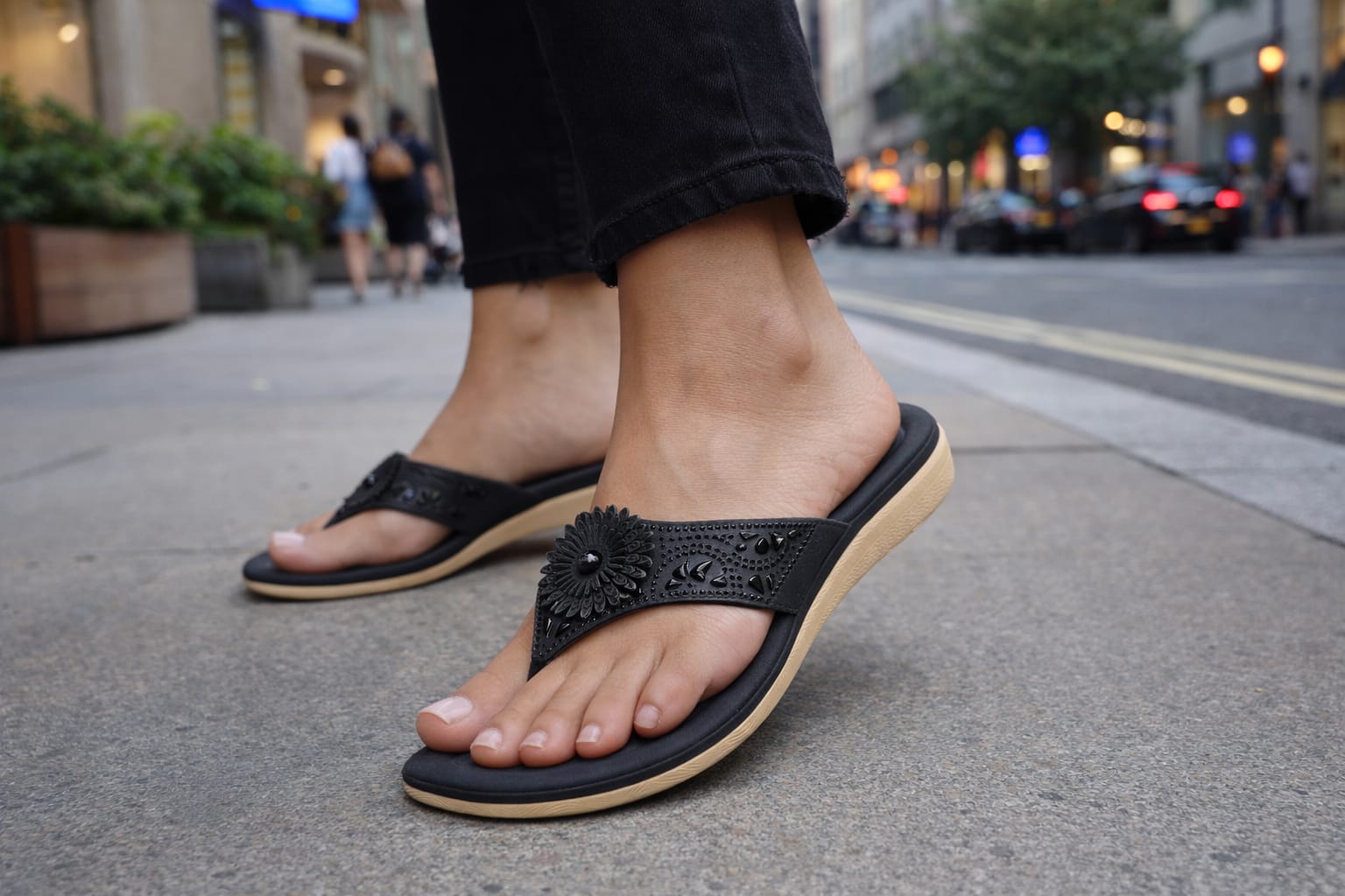 women’s comfort toe-ring flats