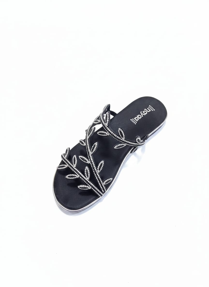 Elegant Leaf-Design Sandals