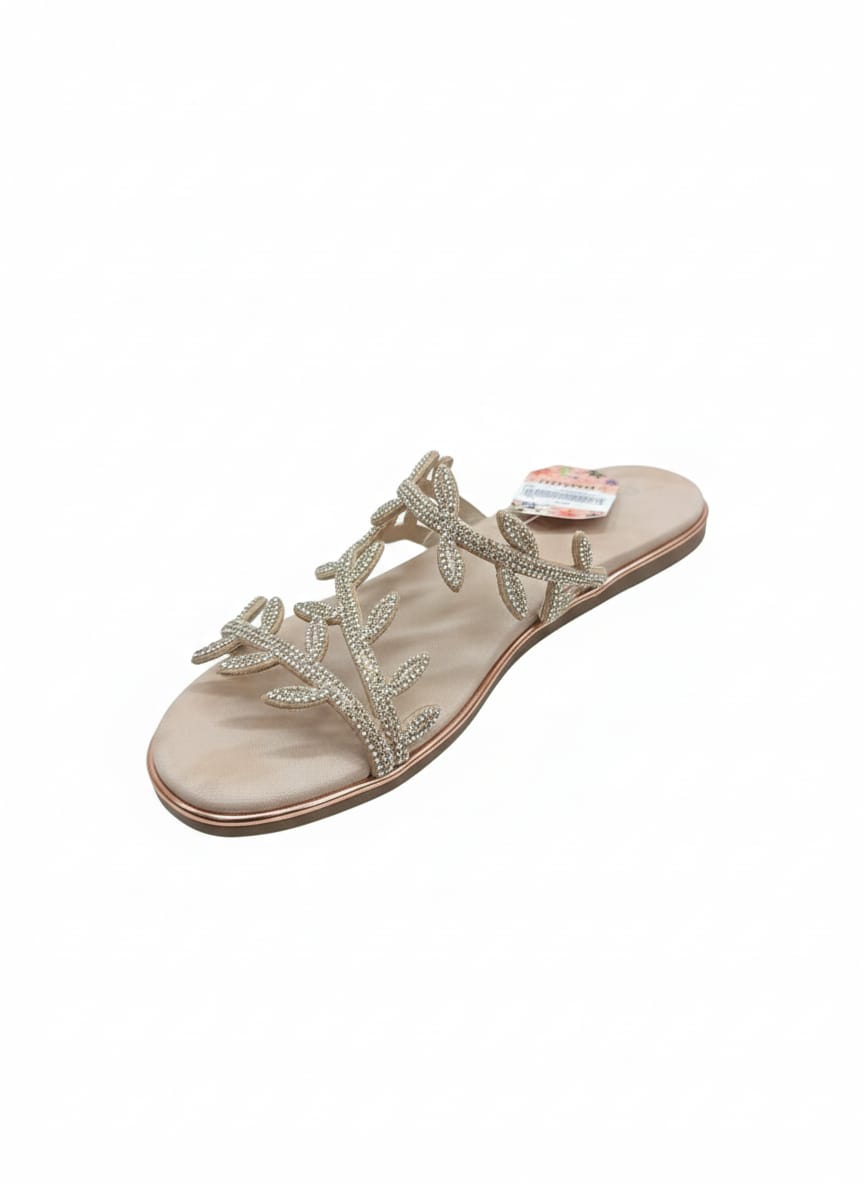 Elegant Leaf-Design Sandals
