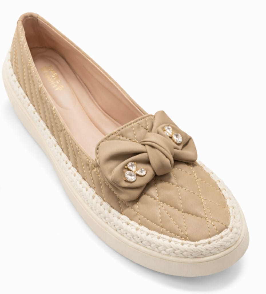Women’s Quilted Bow Detail Slip-On Platform Shoes