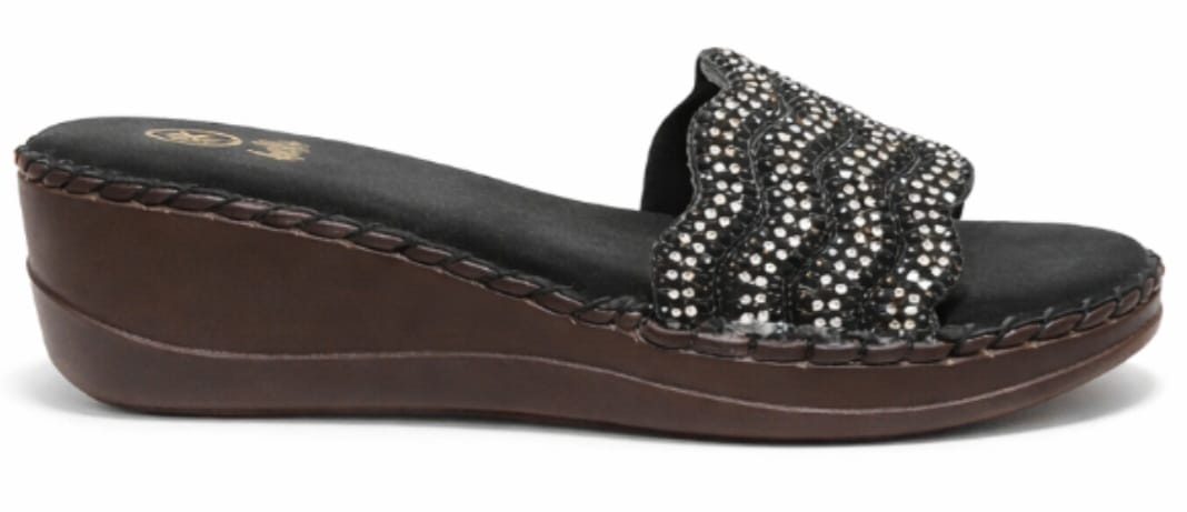 Women’s Embellished Wedge Slide Sandals