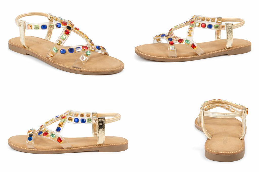 Royal Crystal Charm Flats