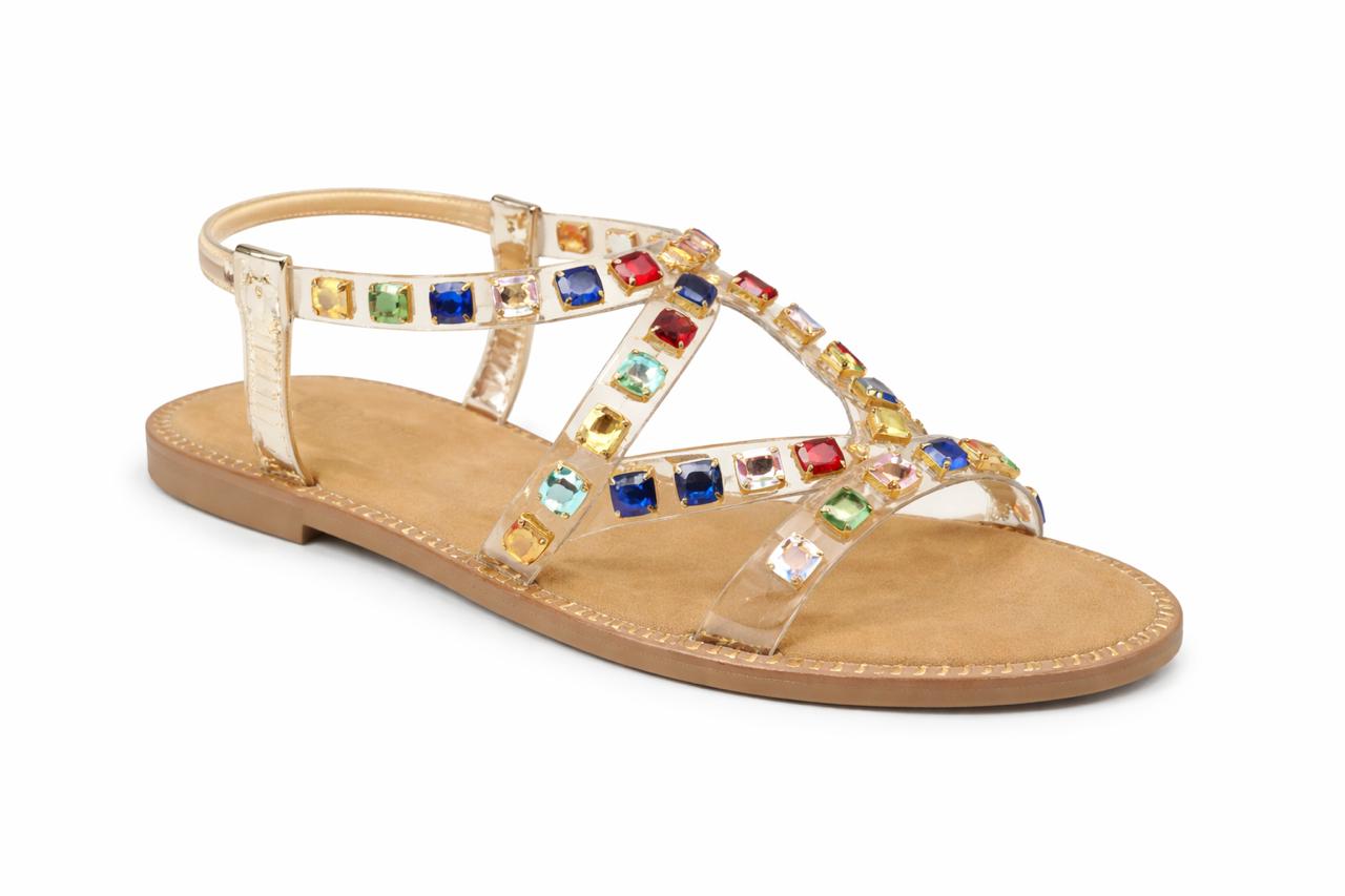 Royal Crystal Charm Flats