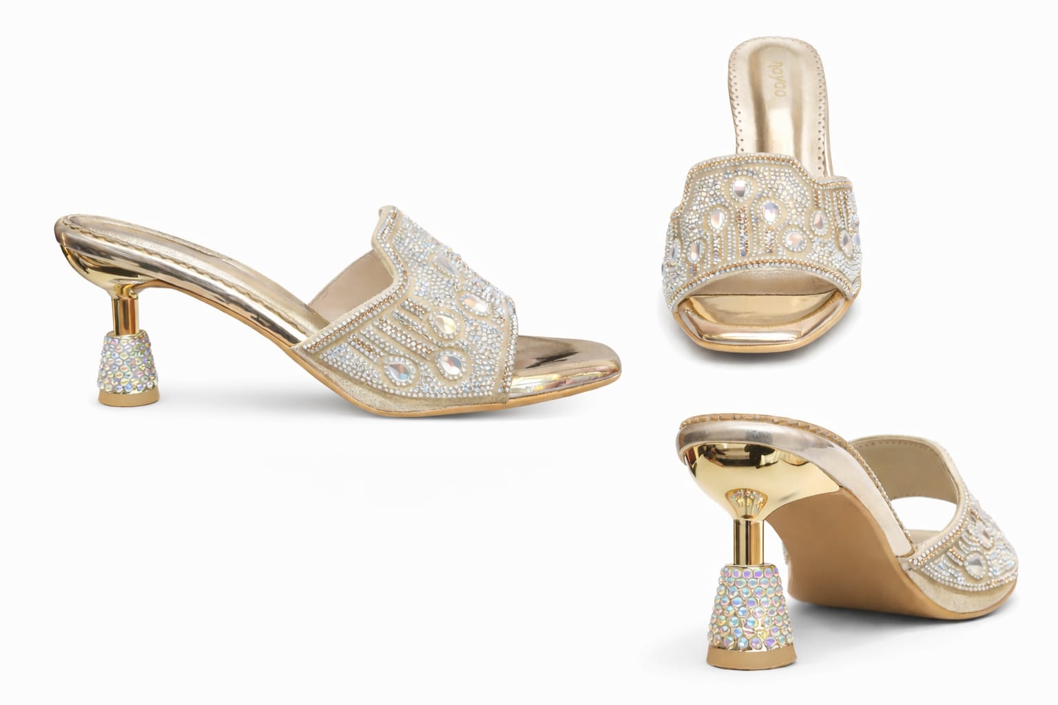 stylish women’s embellished mule heel