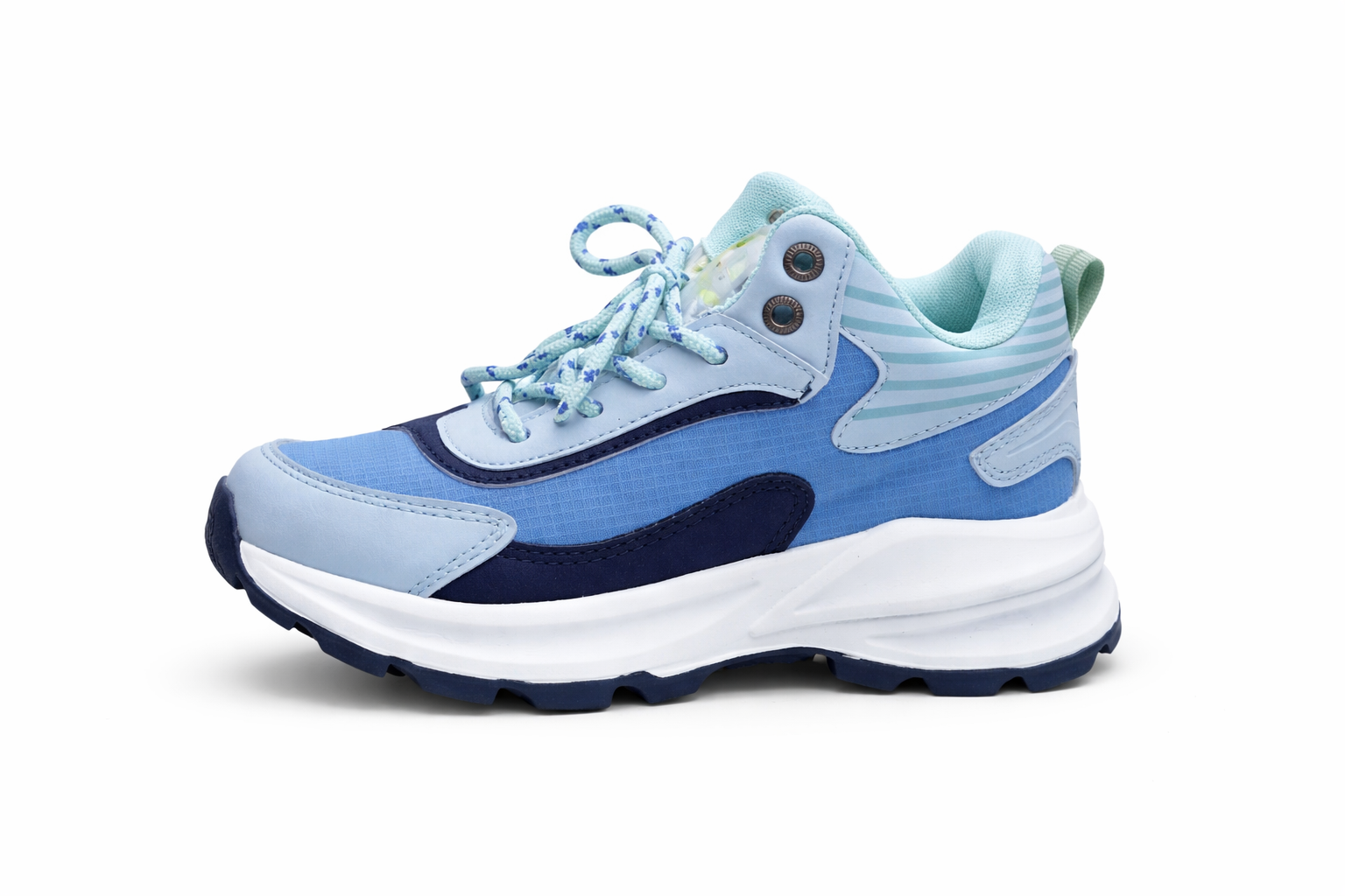 Kids Light Blue Sport Sneakers | Comfortable Lace-Up Casual Shoes