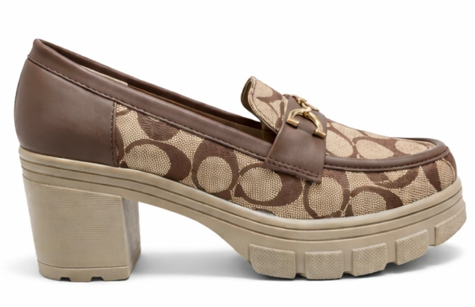 👠 Premium Printed Platform Heel Loafers