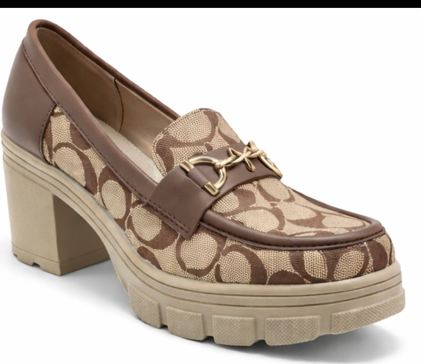 👠 Premium Printed Platform Heel Loafers