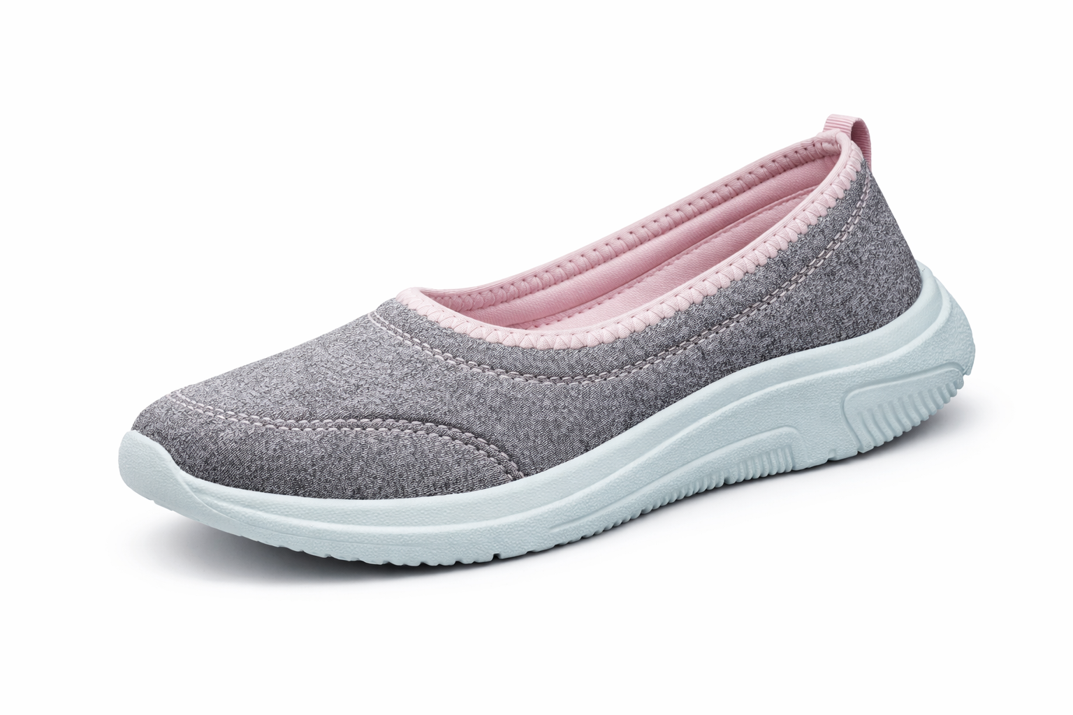 Women’s Comfortable Slip-On Walking Shoes | Lightweight Memory Foam Casual Shoes for Daily Wear (Blue/Grey)