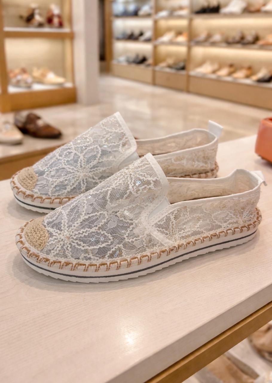 Lace Slip-On Espadrilles