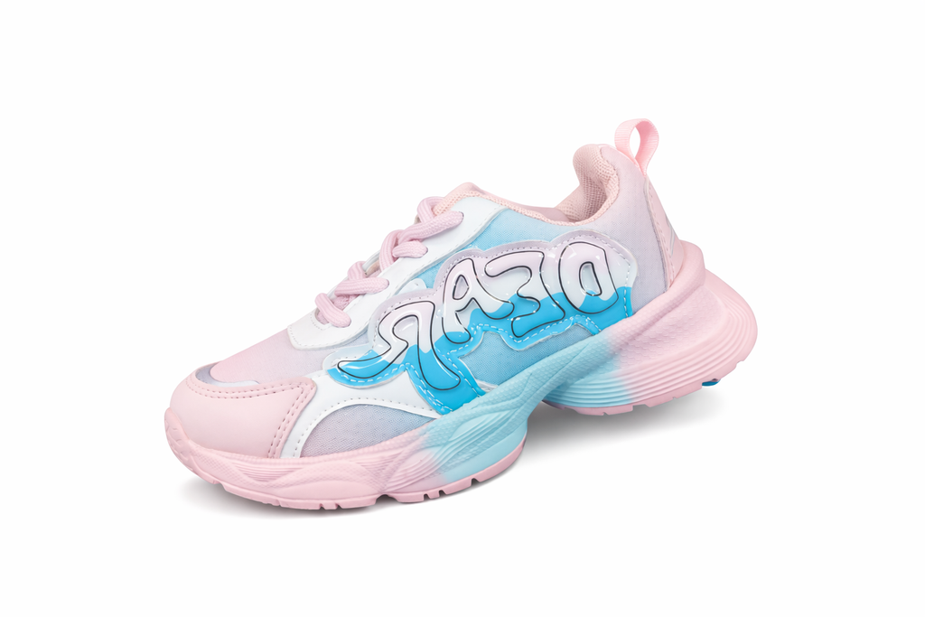 Girls Fashion Sports Sneakers – Pink & Blue Gradient Casual Shoes