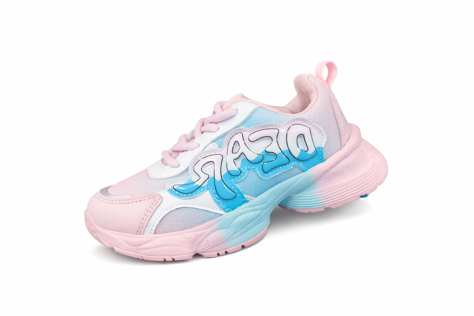 Girls Fashion Sports Sneakers – Pink & Blue Gradient Casual Shoes