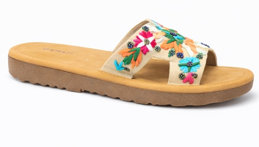 🌸 Ladies Floral Comfort Slippers – Dual Strap Design