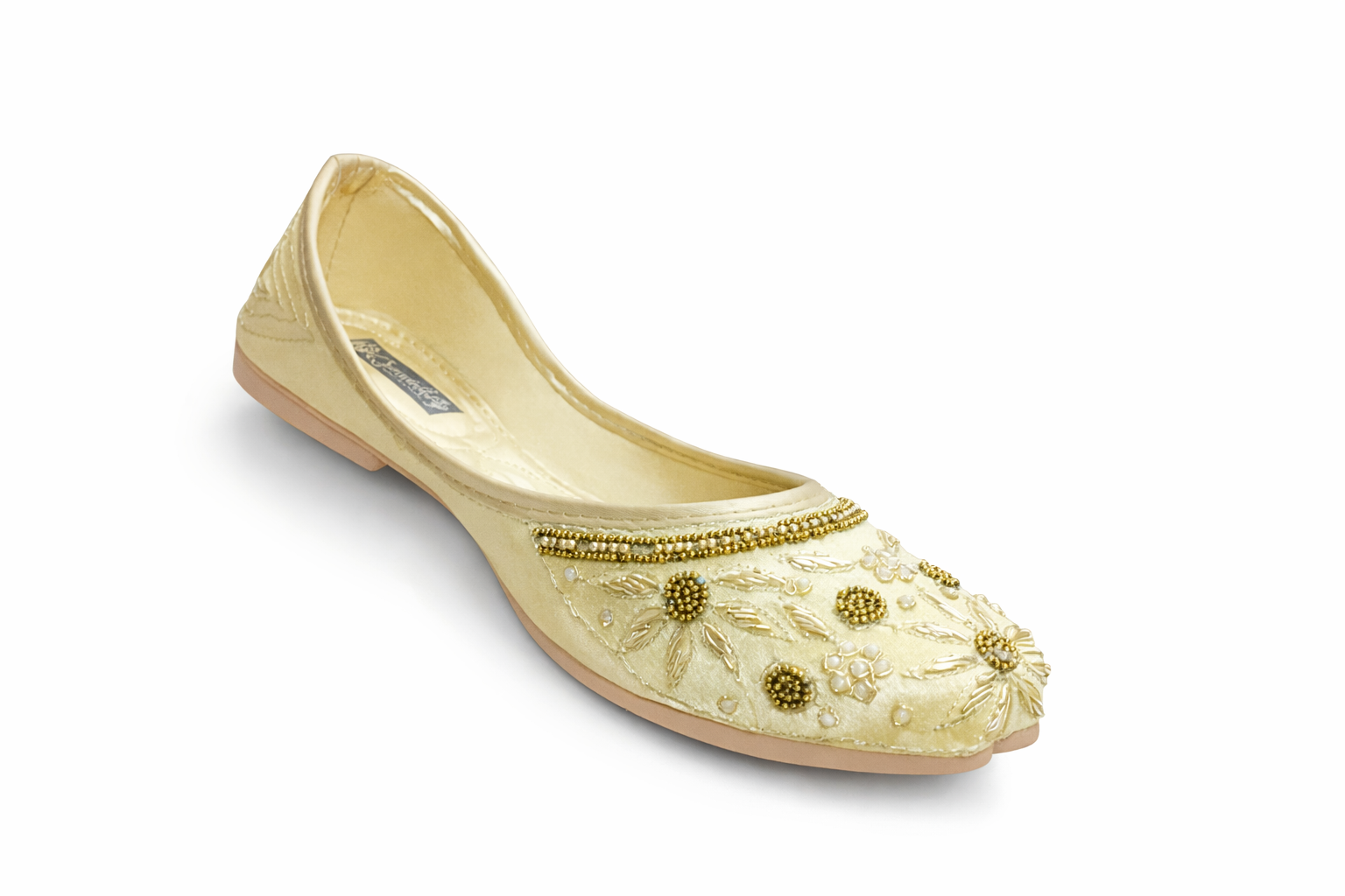 Golden Hand-Embroidered Women’s Ethnic Jutti