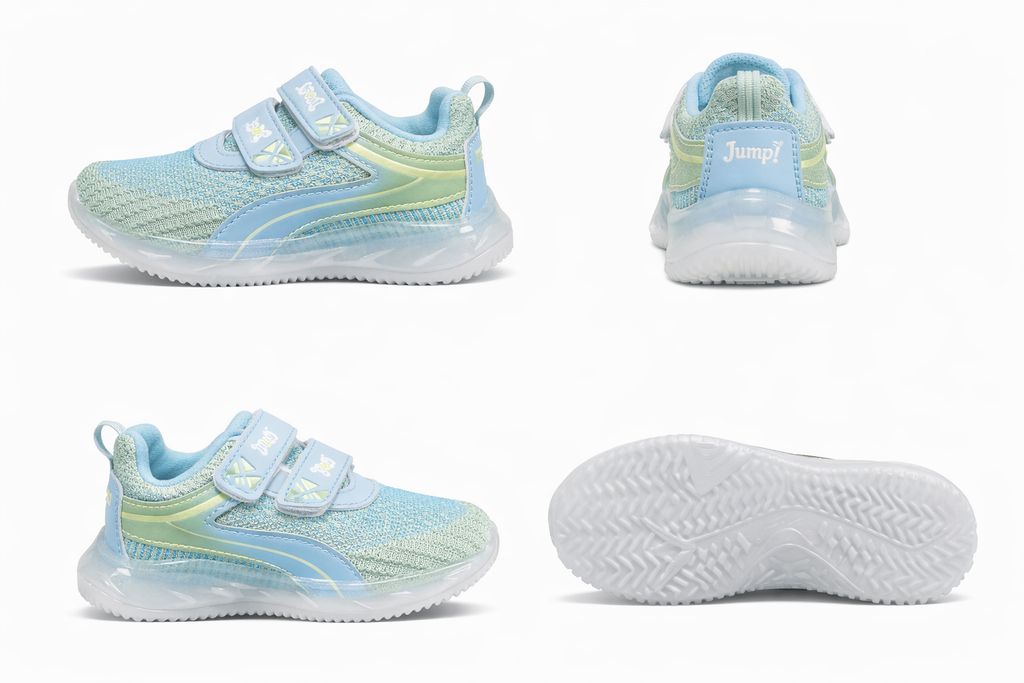 Kids Sky Blue Sports Shoes – Lightweight Breathable Velcro Sneakers