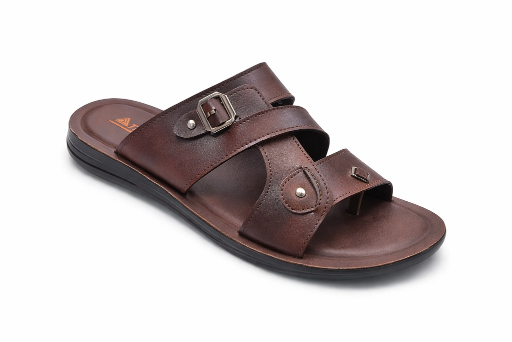 Men’s Premium Brown Comfort Sandals with Adjustable Buckle