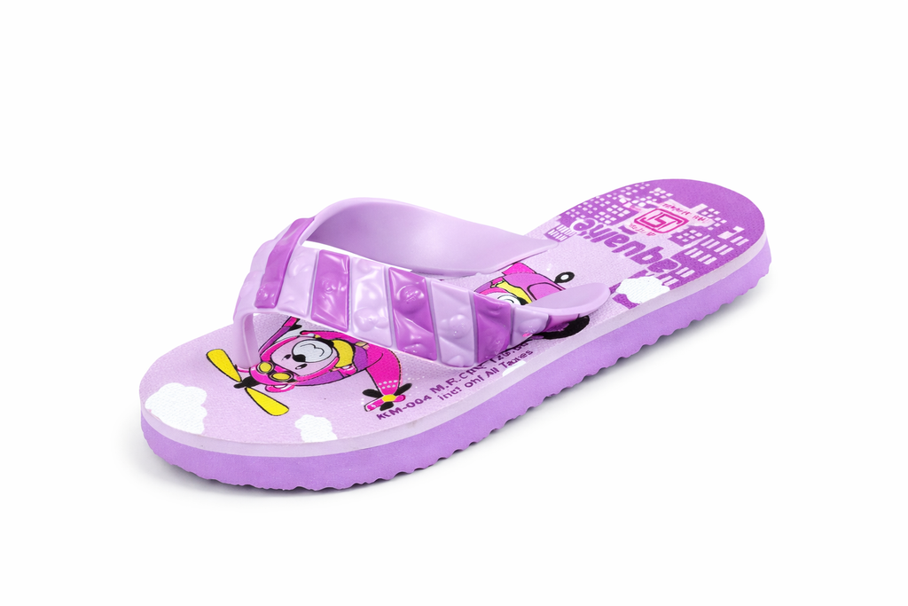 Kids Blue & Green Cartoon Printed Flip Flops – Lightweight Comfortable Daily Wear Slippers