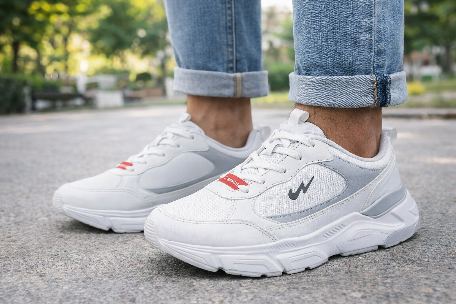 Men’s White Sports Running Shoes – Lightweight Casual Sneakers for Daily Wear
