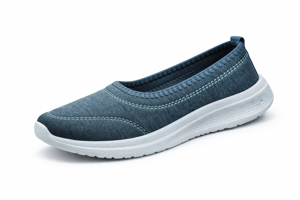 Women’s Comfortable Slip-On Walking Shoes | Lightweight Memory Foam Casual Shoes for Daily Wear (Blue/Grey)